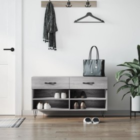Banco zapatero madera de ingeniería gris Sonoma 102x35x55 cm en Zapateros y organizadores de calzado | Comprar online en Foru.es