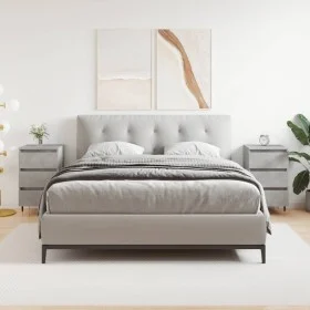 Mesitas noche 2 uds madera ingeniería gris hormigón 40x35x69 cm de vidaXL, Mesitas de noche - Ref: Foro24-826917, Precio: 97,...