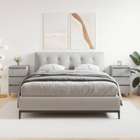 Mesitas noche 2 uds madera ingeniería gris hormigón 40x35x69 cm de vidaXL, Mesitas de noche - Ref: Foro24-826917, Precio: 98,...