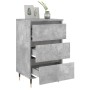 Mesitas noche 2 uds madera ingeniería gris hormigón 40x35x69 cm de vidaXL, Mesitas de noche - Ref: Foro24-826917, Precio: 98,...