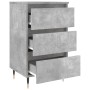 Mesitas noche 2 uds madera ingeniería gris hormigón 40x35x69 cm de vidaXL, Mesitas de noche - Ref: Foro24-826917, Precio: 98,...