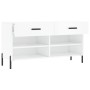 Banco zapatero madera de ingeniería blanco brillo 102x35x55 cm en Zapateros y organizadores de calzado | Comprar online en Foru.