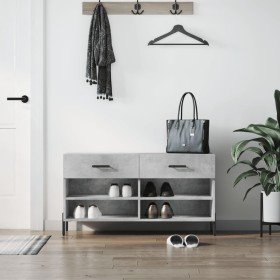 Banco zapatero madera de ingeniería gris hormigón 102x35x55 cm en Zapateros y organizadores de calzado | Comprar online en Foru.