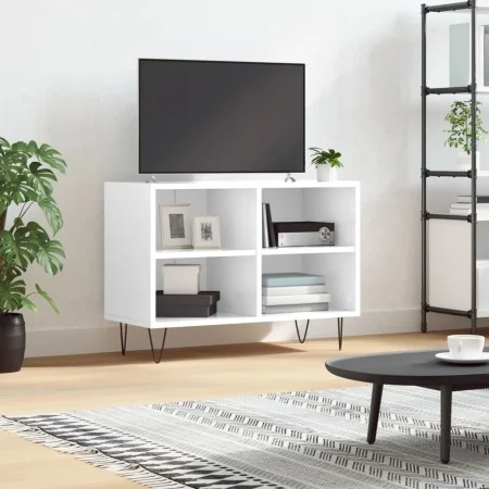 Mueble de TV madera de ingeniería blanco brillo 69,5x30x50 cm de vidaXL, Muebles TV - Ref: Foro24-826966, Precio: 45,16 €, De...