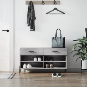 Banco zapatero madera de ingeniería gris Sonoma 102x35x55 cm en Zapateros y organizadores de calzado | Comprar online en Foru.es