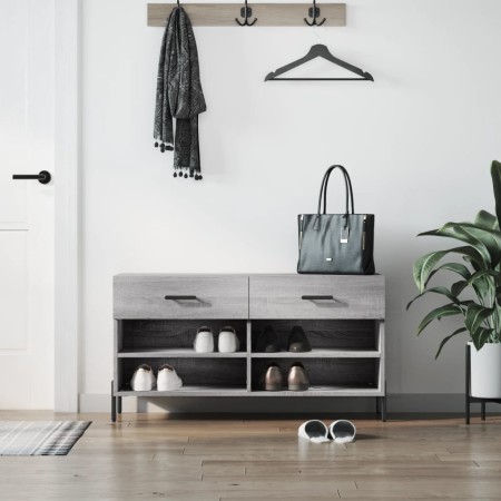 Banco zapatero madera de ingeniería gris Sonoma 102x35x55 cm en Zapateros y organizadores de calzado | Comprar online en Foru.es
