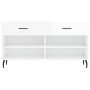 Banco zapatero madera de ingeniería blanco brillo 102x35x55 cm en Zapateros y organizadores de calzado | Comprar online en Foru.