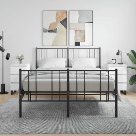 Mesitas noche 2 uds madera ingeniería blanco brillo 40x35x69 cm de vidaXL, Mesitas de noche - Ref: Foro24-826945, Precio: 131...