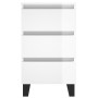Mesitas noche 2 uds madera ingeniería blanco brillo 40x35x69 cm de vidaXL, Mesitas de noche - Ref: Foro24-826945, Precio: 131...