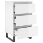 Mesitas noche 2 uds madera ingeniería blanco brillo 40x35x69 cm de vidaXL, Mesitas de noche - Ref: Foro24-826945, Precio: 131...