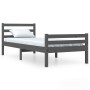 Estructura de cama madera maciza gris 100x200 cm de vidaXL, Camas y somieres - Ref: Foro24-814811, Precio: 101,24 €, Descuent...