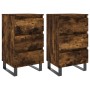 Mesitas noche 2 uds madera ingeniería roble ahumado 40x35x69 cm de vidaXL, Mesitas de noche - Ref: Foro24-826951, Precio: 109...
