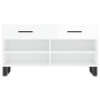 Banco zapatero madera de ingeniería blanco brillo 102x35x55 cm en Zapateros y organizadores de calzado | Comprar online en Foru.