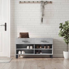 Banco zapatero madera de ingeniería gris hormigón 102x35x55 cm en Zapateros y organizadores de calzado | Comprar online en Foru.
