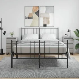 Mesita de noche 2 uds madera ingeniería gris Sonoma 40x35x69 cm de vidaXL, Mesitas de noche - Ref: Foro24-826953, Precio: 120...