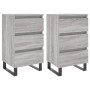 Mesita de noche 2 uds madera ingeniería gris Sonoma 40x35x69 cm de vidaXL, Mesitas de noche - Ref: Foro24-826953, Precio: 121...