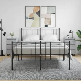 Mesitas noche 2 uds madera ingeniería gris hormigón 40x35x69 cm de vidaXL, Mesitas de noche - Ref: Foro24-826949, Precio: 108...