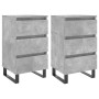 Mesitas noche 2 uds madera ingeniería gris hormigón 40x35x69 cm de vidaXL, Mesitas de noche - Ref: Foro24-826949, Precio: 109...