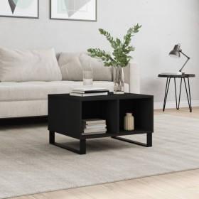 Mesa de centro madera contrachapada negro 60x50x36,5 cm en Mesas de centro | Comprar online en Foru.es