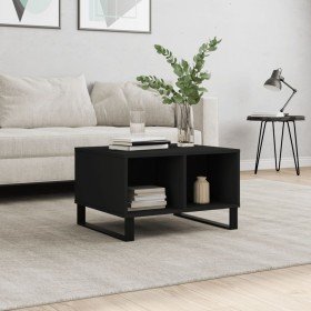 Mesa de centro madera contrachapada negro 60x50x36,5 cm en Mesas de centro | Comprar online en Foru.es