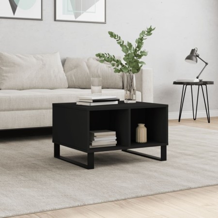 Mesa de centro madera contrachapada negro 60x50x36,5 cm en Mesas de centro | Comprar online en Foru.es