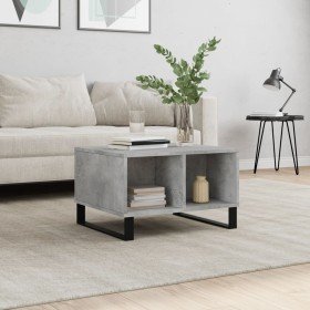 Mesa de centro madera contrachapada gris hormigón 60x50x36,5 cm en Mesas de centro | Comprar online en Foru.es