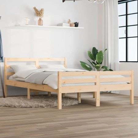 Estructura de cama madera maciza 120x200 cm de vidaXL, Camas y somieres - Ref: Foro24-814814, Precio: 120,73 €, Descuento: %