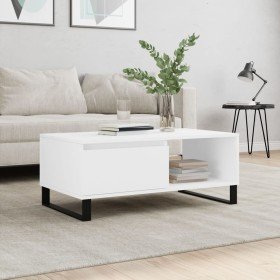 Mesa de centro madera contrachapada blanco 90x50x36,5 cm en Mesas de centro | Comprar online en Foru.es