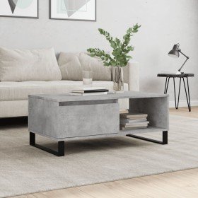 Mesa de centro madera contrachapada gris hormigón 90x50x36,5 cm en Mesas de centro | Comprar online en Foru.es