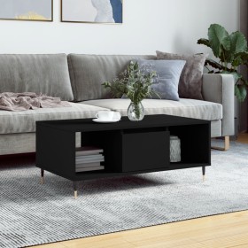 Mesa de centro madera contrachapada negro 90x50x36,5 cm en Mesas de centro | Comprar online en Foru.es
