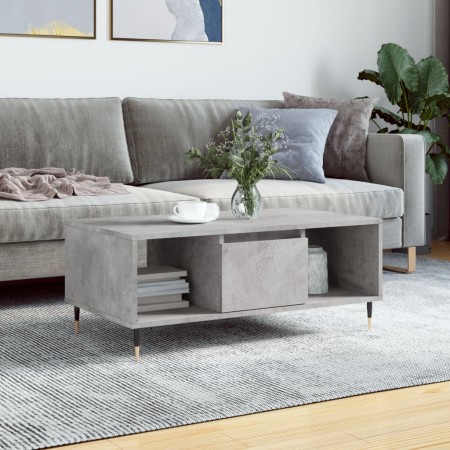 Mesa de centro madera contrachapada gris hormigón 90x50x36,5 cm en Mesas de centro | Comprar online en Foru.es
