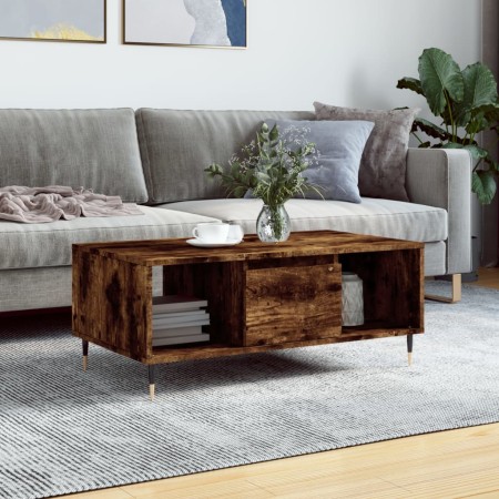 Mesa de centro madera contrachapada roble ahumado 90x50x36,5 cm en Mesas de centro | Comprar online en Foru.es