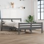 Estructura de cama madera maciza gris 120x200 cm de vidaXL, Camas y somieres - Ref: Foro24-814816, Precio: 118,82 €, Descuent...