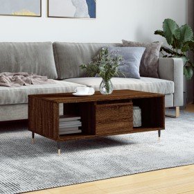 Mesa de centro madera contrachapada marrón roble 90x50x36,5 cm en Mesas de centro | Comprar online en Foru.es