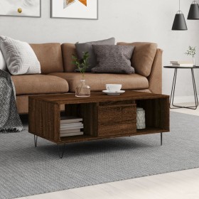 Mesa de centro madera contrachapada marrón roble 90x50x36,5 cm en Mesas de centro | Comprar online en Foru.es