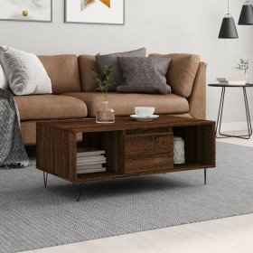 Mesa de centro madera contrachapada marrón roble 90x50x36,5 cm en Mesas de centro | Comprar online en Foru.es