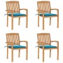 Sillas de jardín apilables 4 uds madera de teca con cojines en Sillas de jardín | Comprar online en Foru.es