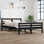 Estructura de cama madera maciza negro 120x200 cm de vidaXL, Camas y somieres - Ref: Foro24-814818, Precio: 139,86 €, Descuen...