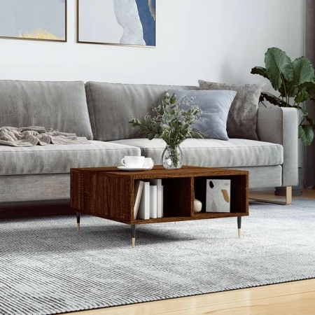 Couchtisch aus braunem Eichenholzwerkstoff, 60 x 60 x 30 cm von vidaXL, Couchtisch - Ref: Foro24-827035, Preis: 55,47 €, Raba...