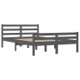 Estructura de cama madera maciza gris 140x200 cm de vidaXL, Camas y somieres - Ref: Foro24-814821, Precio: 125,34 €, Descuent...