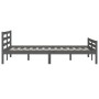 Estructura de cama madera maciza gris 140x200 cm de vidaXL, Camas y somieres - Ref: Foro24-814821, Precio: 125,34 €, Descuent...