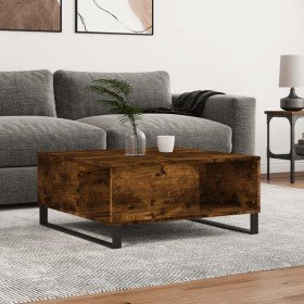 Mesa de centro madera contrachapada roble ahumado 80x80x36,5 cm en Mesas de centro | Comprar online en Foru.es
