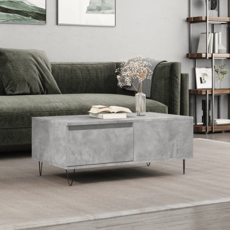Mesa de centro madera contrachapada gris hormigón 90x50x36,5 cm en Mesas de centro | Comprar online en Foru.es