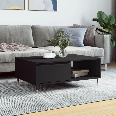 Mesa de centro madera de ingeniería negro 90x60x35 cm de vidaXL, Mesas de centro - Ref: Foro24-827053, Precio: 63,11 €, Descu...