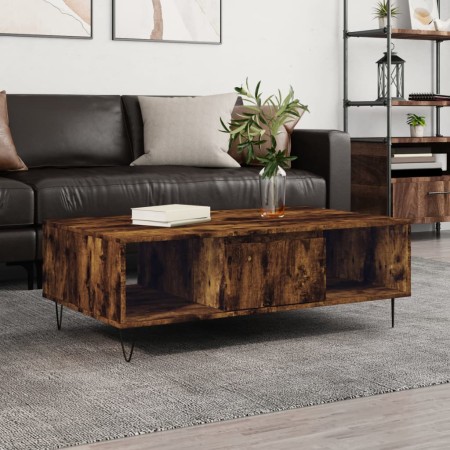 Mesa de centro madera de ingeniería roble ahumado 104x60x35 cm de vidaXL, Mesas de centro - Ref: Foro24-827089, Precio: 80,50...