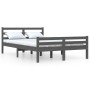 Estructura de cama madera maciza gris King Size 150x200 cm de vidaXL, Camas y somieres - Ref: Foro24-814826, Precio: 146,94 €...