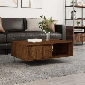 Mesa de centro madera de ingeniería roble marrón 90x60x35 cm de vidaXL, Mesas de centro - Ref: Foro24-827067, Precio: 61,20 €...