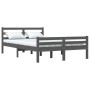 Estructura de cama madera maciza gris King Size 150x200 cm de vidaXL, Camas y somieres - Ref: Foro24-814826, Precio: 146,94 €...