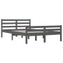 Estructura de cama madera maciza gris King Size 150x200 cm de vidaXL, Camas y somieres - Ref: Foro24-814826, Precio: 146,94 €...