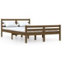 Estructura de cama madera maciza King marrón miel 150x200 cm de vidaXL, Camas y somieres - Ref: Foro24-814827, Precio: 154,18...